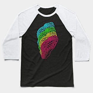 Bush viper (Atheris hispida) blue, green, yellow and pink Baseball T-Shirt